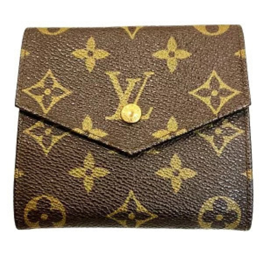 Louis Vuitton Monogram Portemonnaie Billet Double Snap Tri fold Wallet